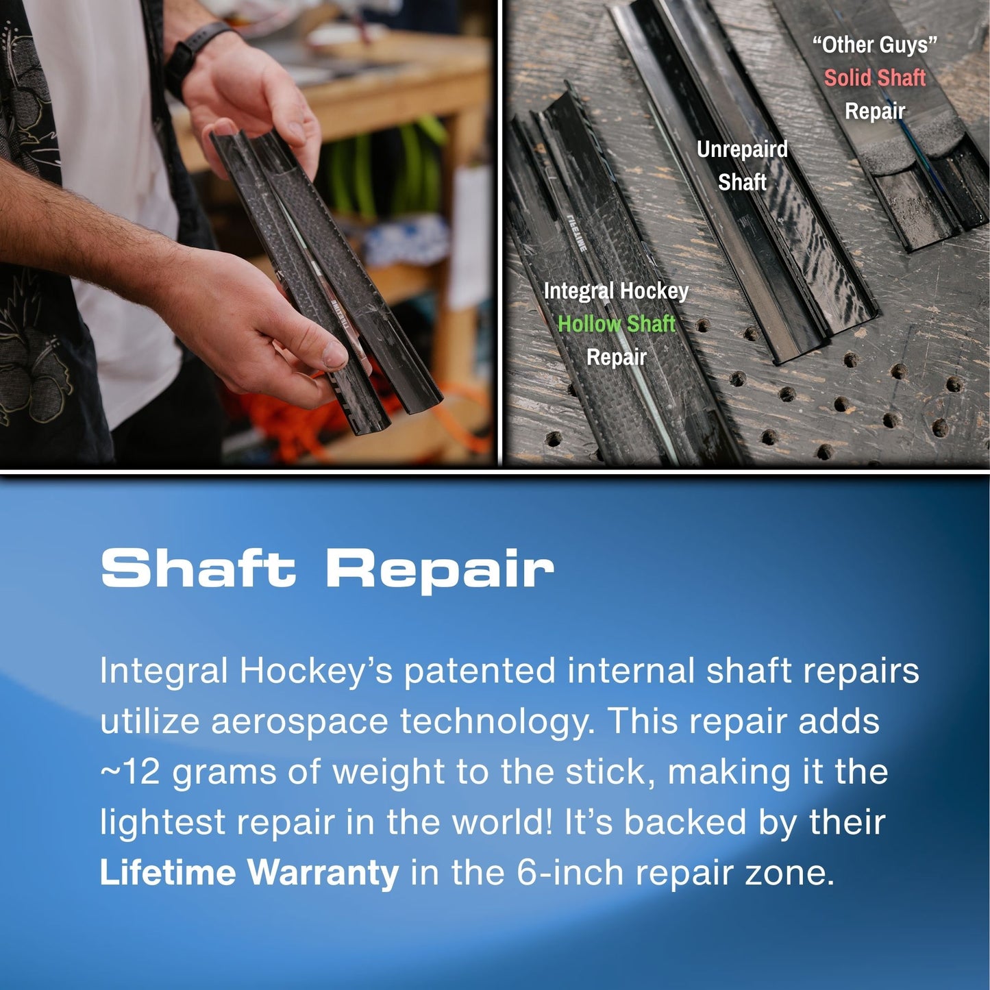 Integral Hockey Player Stick Repair Service - Includes Return Shipping